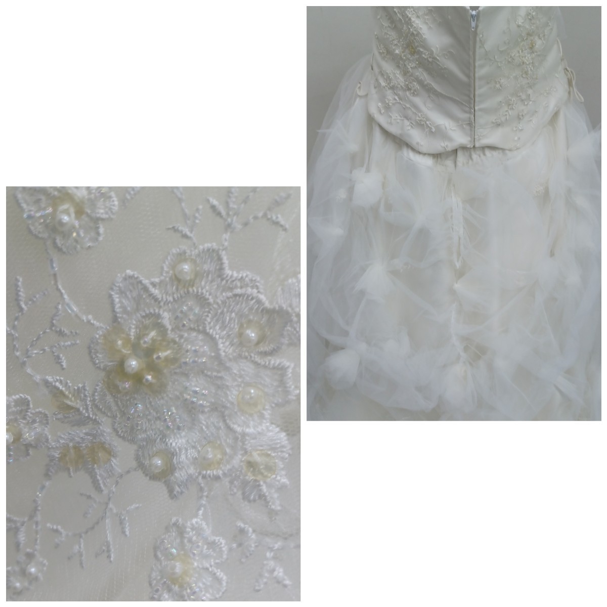  【送料無料】石) カラードレス ⑮ 特大サイズ 白　ホワイト幸輝 ドレス 結婚式 パーティー 衣装 ウェディング ブライダル (240201)_画像8