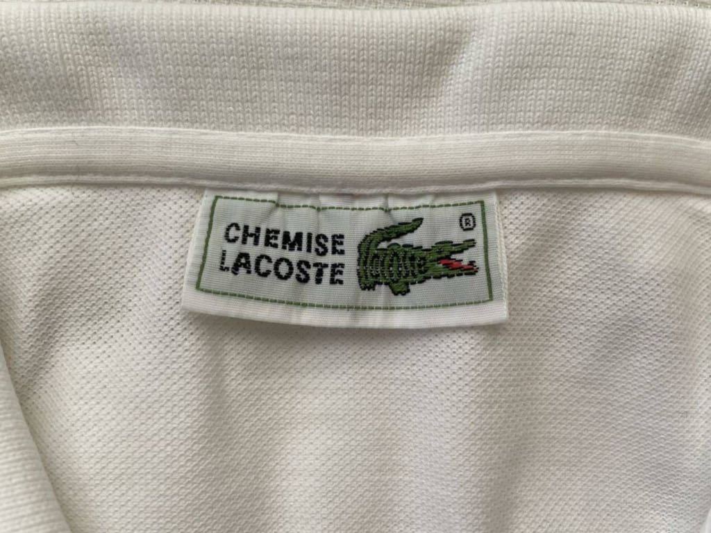 CHEMISE LACOSTE ラコステ メンズポロシャツ Mサイズ 美品 ホワイト 半袖 着用回数少 レア 鹿の子の画像5