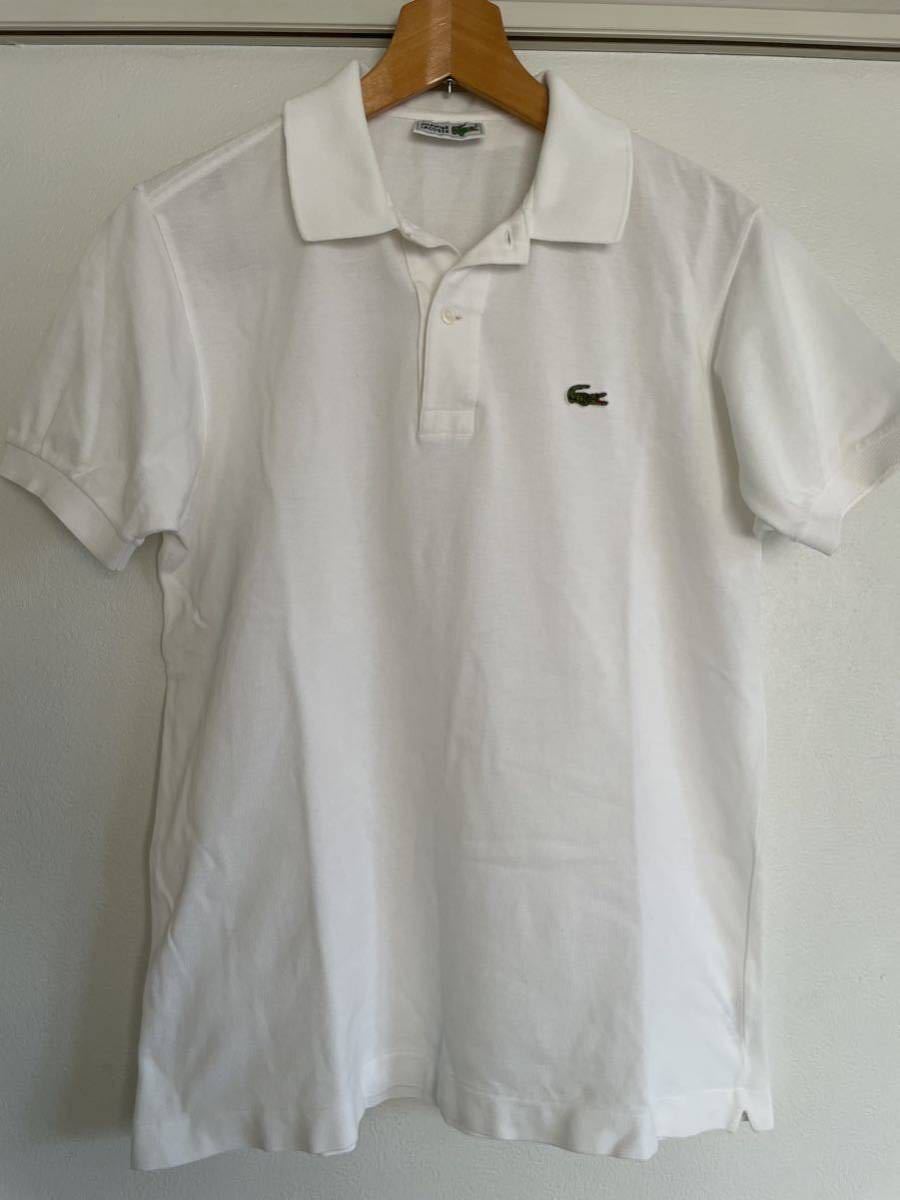 CHEMISE LACOSTE ラコステ メンズポロシャツ Mサイズ 美品 ホワイト 半袖 着用回数少 レア 鹿の子の画像2