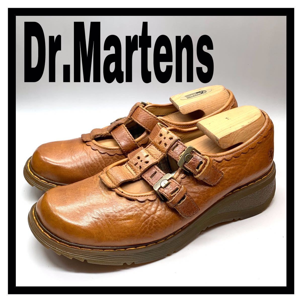 Dr.Martens (ドクターマーチン) メリージェーン ストラップシューズ レザー キャメル ブラウン UK7 41 26cm 革靴 レザーシューズ メンズ