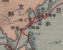 絵葉書　エンタイヤ　中国　台湾　地図　基隆　上海　香港　日本郵船　航海里程表　明治４４年_画像2