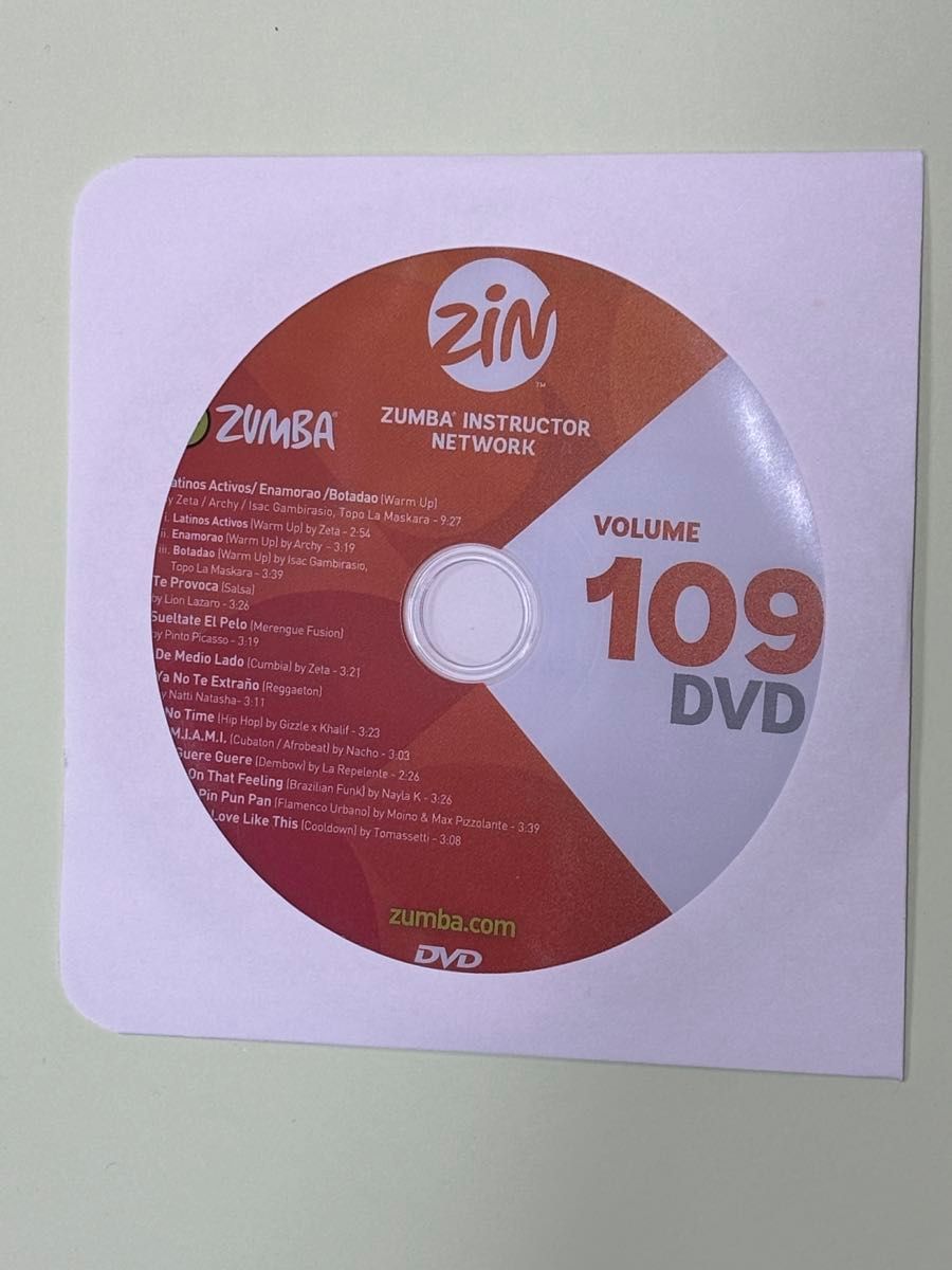 zin109 ズンバ　DVD w-upあり