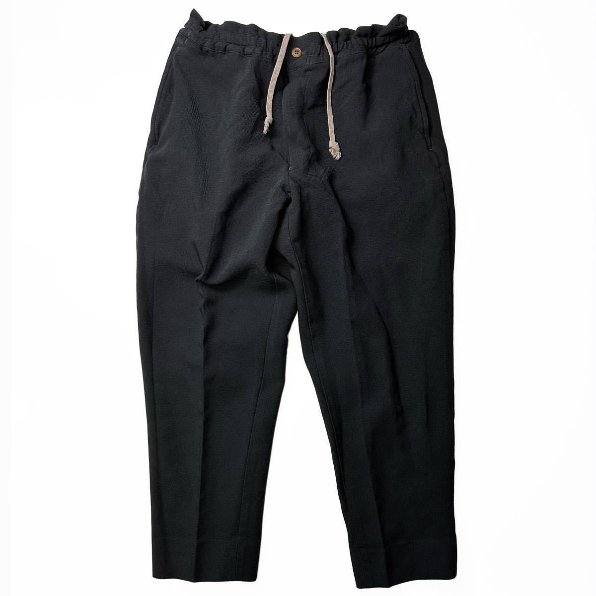 厚手 ポリエステル縮絨 イージーパンツ 山口一郎 コムデギャルソン オムドゥ DEUX Boiled Poly Drawstring Pants オムプリュス HOMME PLUS_画像、説明文の転載・加工、編集利用禁止。