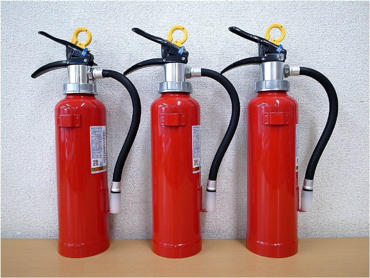  new goods unused goods NDC Japan dry Chemical EXTINeks chin fire extinguisher PAN-4WXe powder ABC1.2kg use time limit 2028 year till 3 pcs set origin box less .