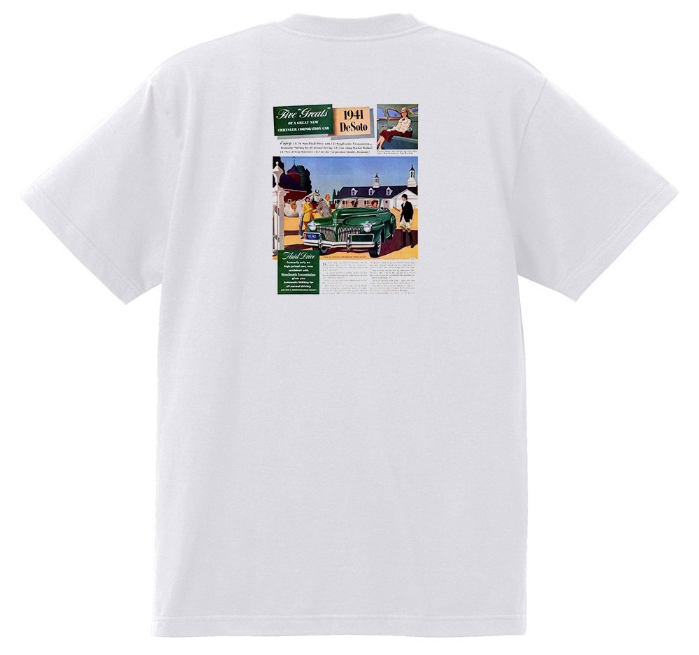 アドバタイジング デソート 2248 白 Ｔシャツ 1942 1941 ダッジ クライスラー モパー アメ車 オールディーズ ロカビリー 戦前_画像1