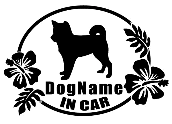犬ワンちゃんDOG IN CAR 柴犬 カーステッカー デカール名入 各色 名入り 選べるカラー_画像1