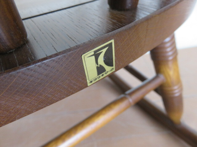 美品 飛騨産業/キツツキ 「穂高」 ロッキングチェア    ウィンザーチェア/揺り椅子 オーク無垢材 木製 椅子 揺り椅子 カントリーの画像7