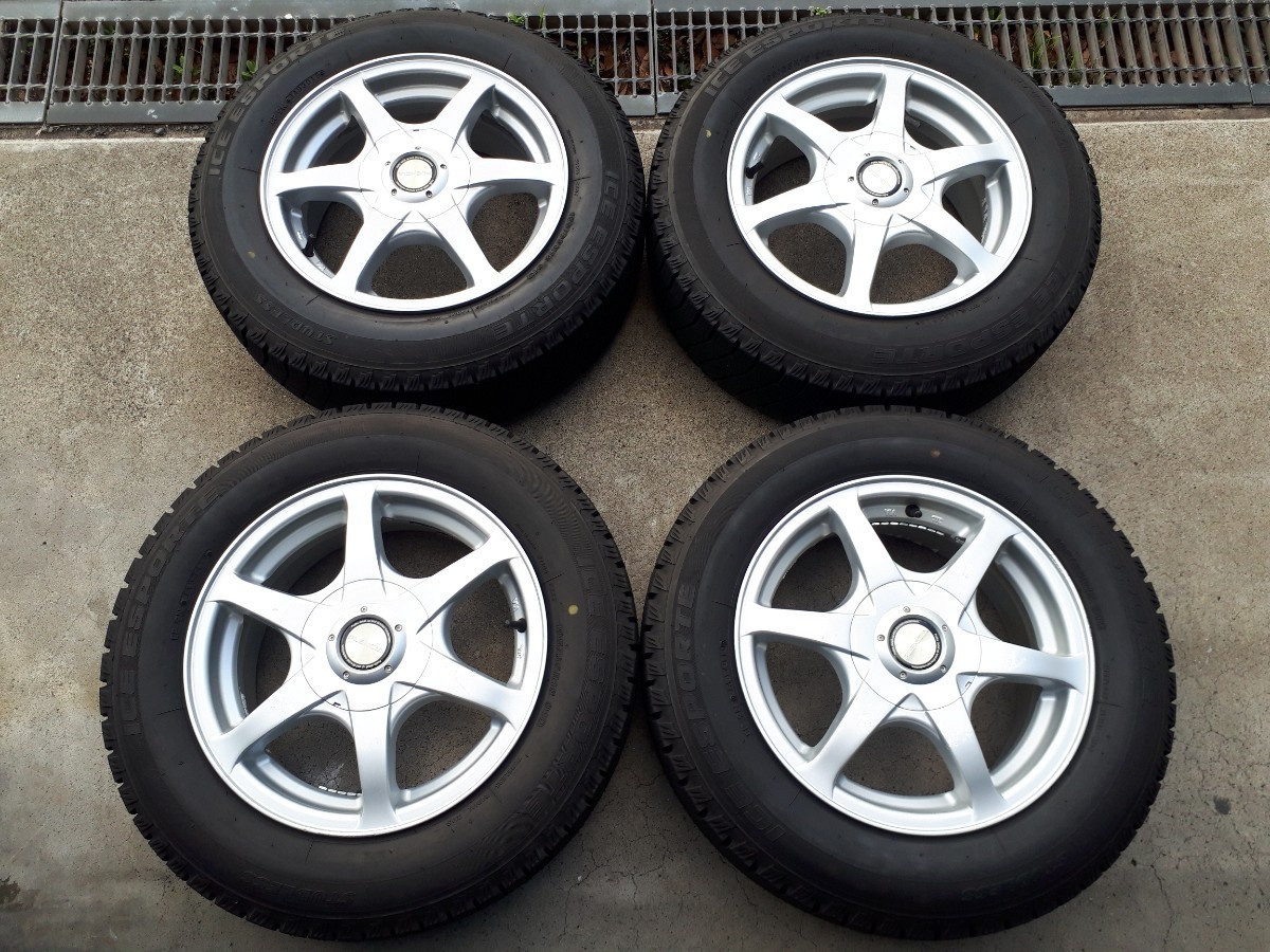 超バリ山 超バリ溝 スタッドレスタイヤ&アルミホイール 4本 オートバックスICE ESPORTE 195/65R15 5穴4穴マルチ PCD114.3 6.5J+53 洗浄済み_超バリ山超バリ溝スタッドレス&ホイール