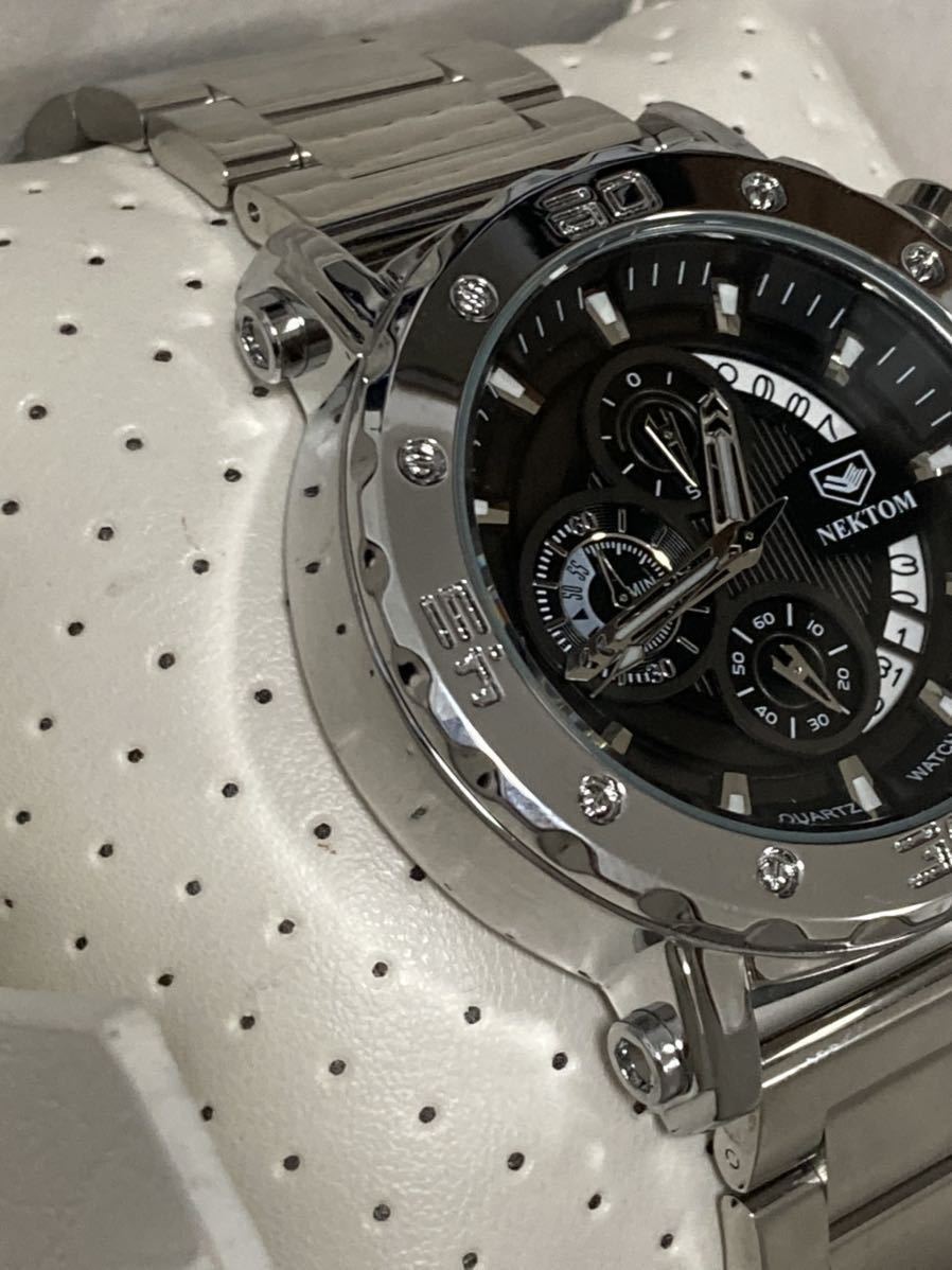 新品　高品質保証　メンズ腕時計　メンズカジュアルスポーツウォッチ, ステンレススチール　防水腕時計　クロノグラフ　c2201当店 人気1位_画像2