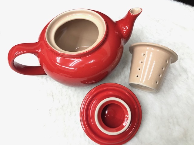 『★LE CREUSET ル・クルーゼ ほぼ未使用品 ティーポット&マグカップ 2個入セット チェリーレッド マグカップ ポット 食器セット 茶器 』 の画像5