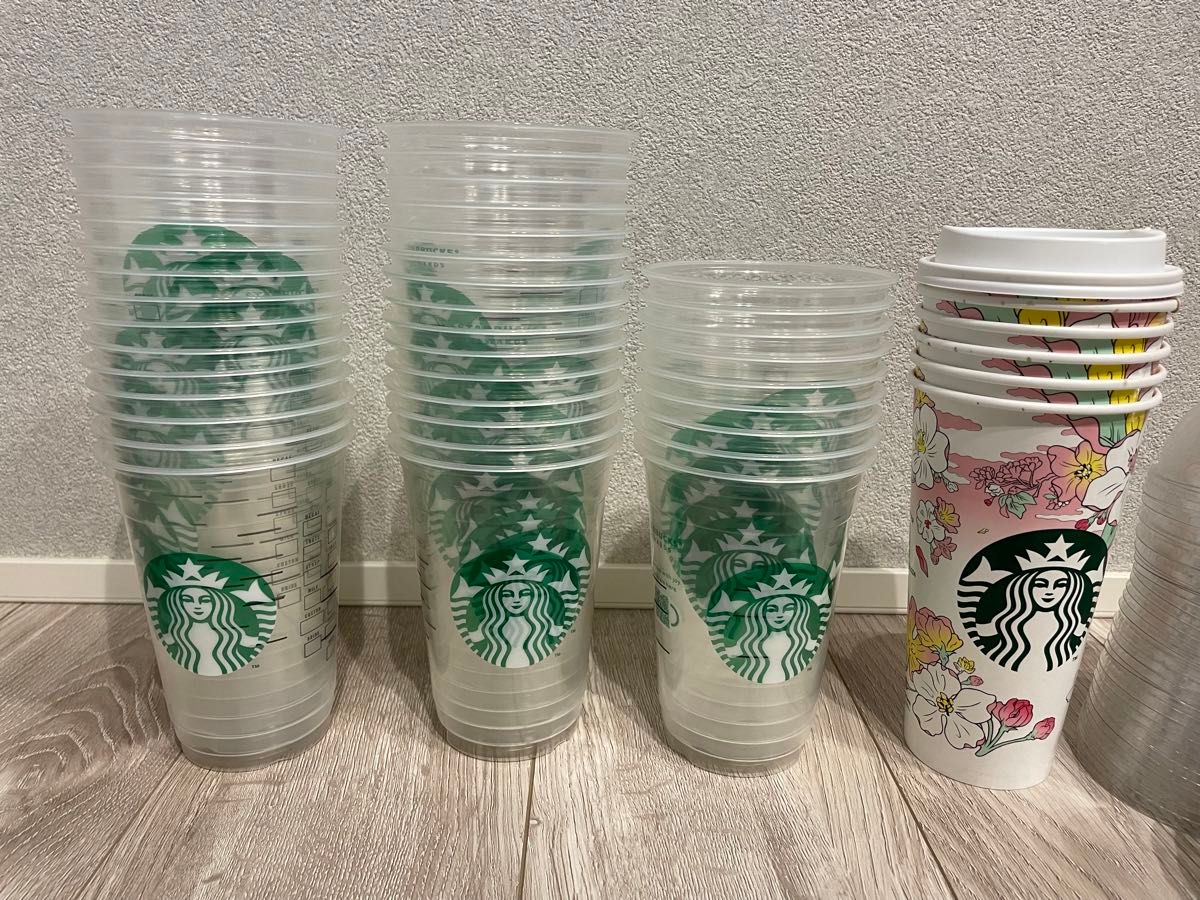 スターバックス スタバ 空容器 プラカップ プラスチック容器 フラペチーノ 紙コップ コーヒー SAKURA2024 リメイク