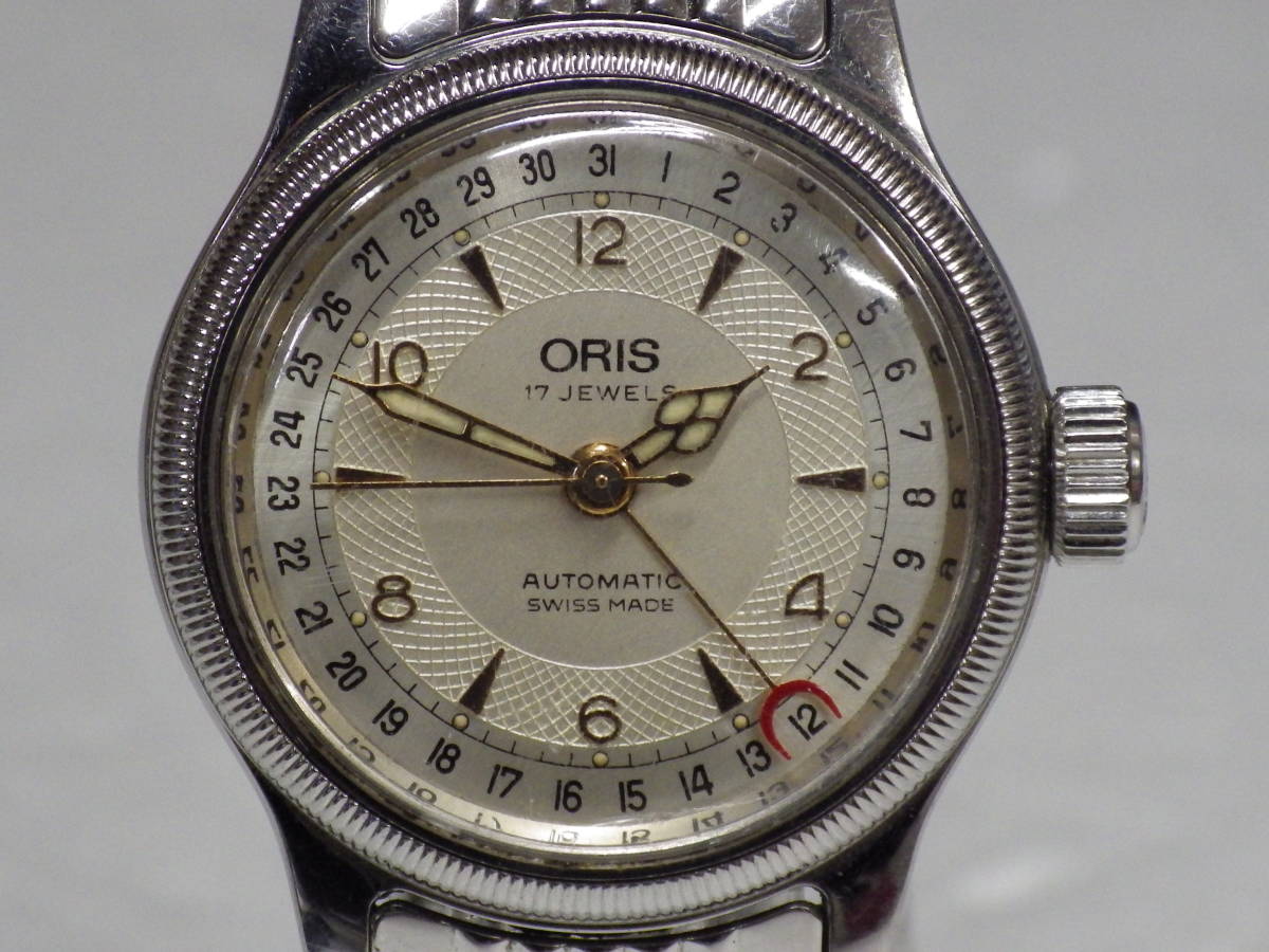 A-70 ORIS SWISS MADE オリス ポインターデイト 7400B 自動巻 純正ベルト 腕時計_画像7