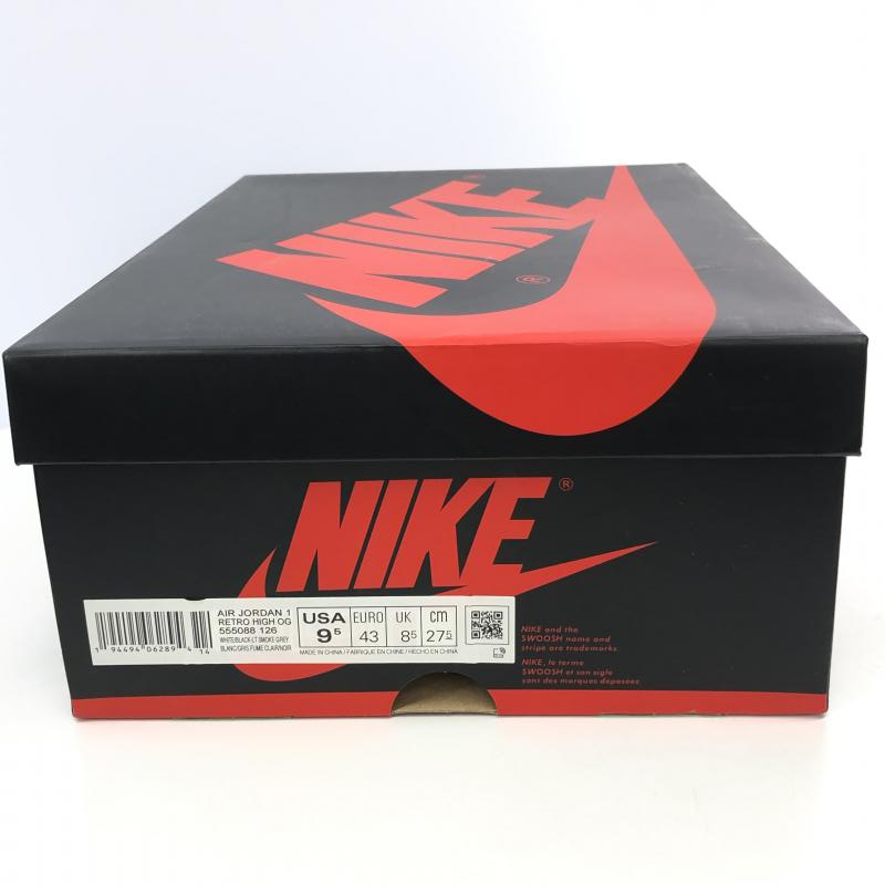 【中古】Nike Air Jordan 1 High OG White/Black/Light Smoke Grey 27.5cm　555088-126　ナイキ　エアジョーダン1[240066136151]_画像10