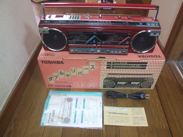 東芝 ダブルラジカセ「SUGAR RT-SW9(R)」中古！_画像1