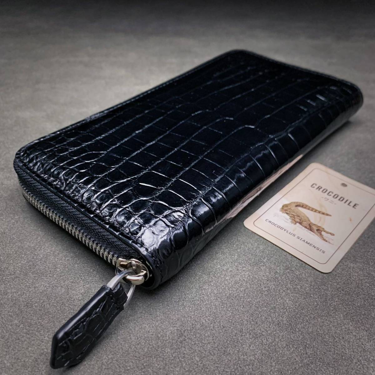  period special price crocodile long wallet ( round fastener / center part / hand made / snake leather interior / genuine article /book@wani leather / one sheets leather / the truth thing photograph /)