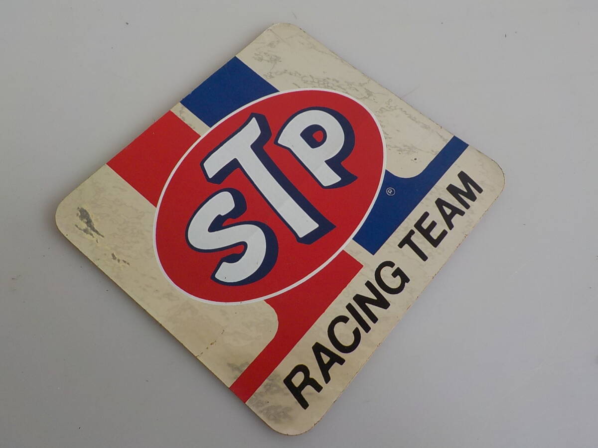  old car STP racing team sticker Showa Retro auto accessory 
