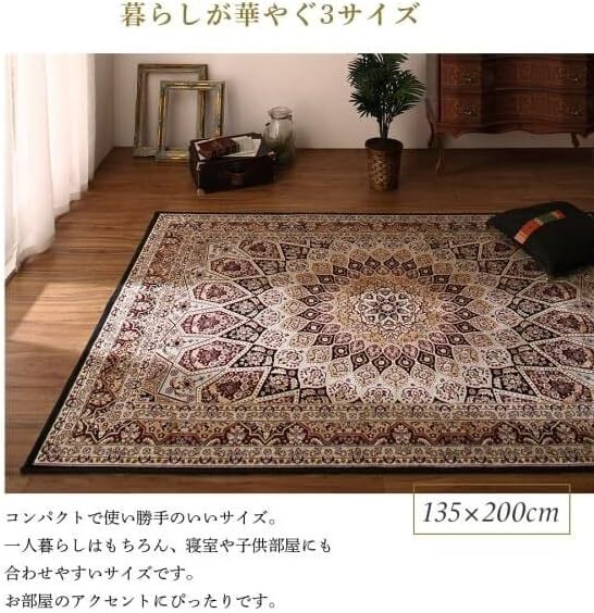 I8★多色織カーペット シルクタッチ カーペット ロイヤルユニバース 135×200cm★未開封_画像7