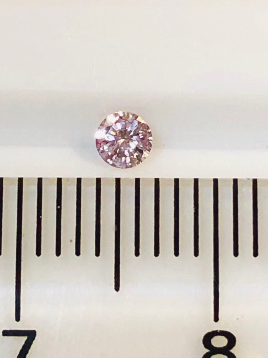 天然 light purplish pinkーi-1 ダイヤルース0.096ct  中央宝石研究所ソーティング