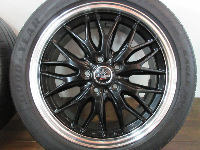 【送料無料・税込み】BADX MULTI FORCHETTA 17in7J+47 5穴PCD114.3 GY イーグルRVF 205/55R17 アクセラ オーリス リーフなど_画像3