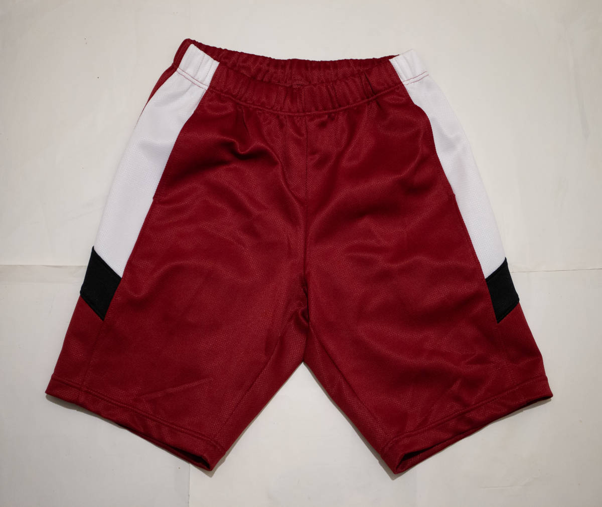  gym uniform * quarter pants dark red × white black L unused goods prompt decision! jersey short bread shorts 
