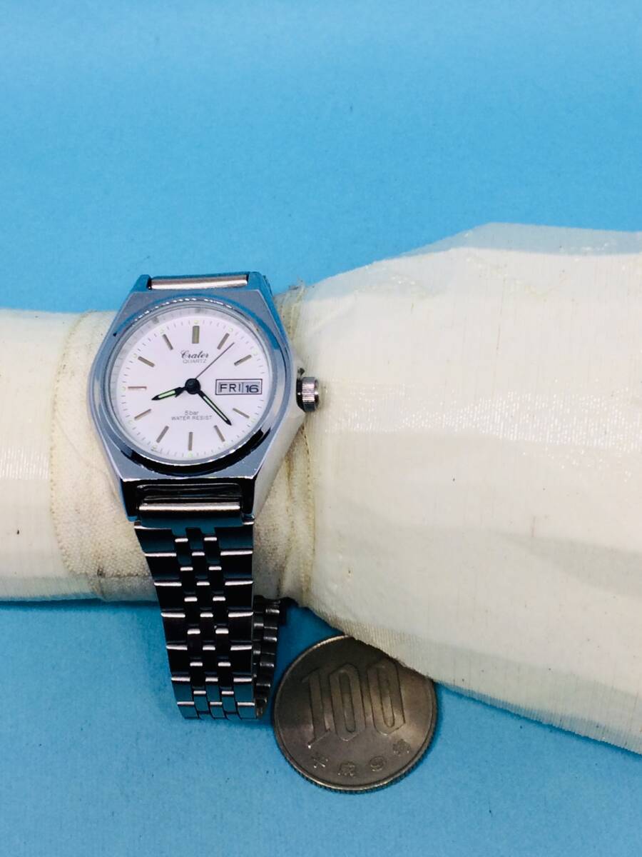 (D34)シンプルな時計(*'▽')シチズン・Crater・ディディト（電池交換済み）シルバーレディス腕時計USED（送料全国一律185円）素敵な時計。_シンプルなデザインの時計です。