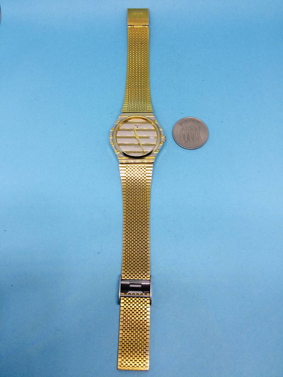 (D44)USA(*'▽')SASSON・サッソーン・ディト（電池交換済み）ゴールド・メンズ腕時計USED（送料全国一律185円）素敵な時計です。_画像9