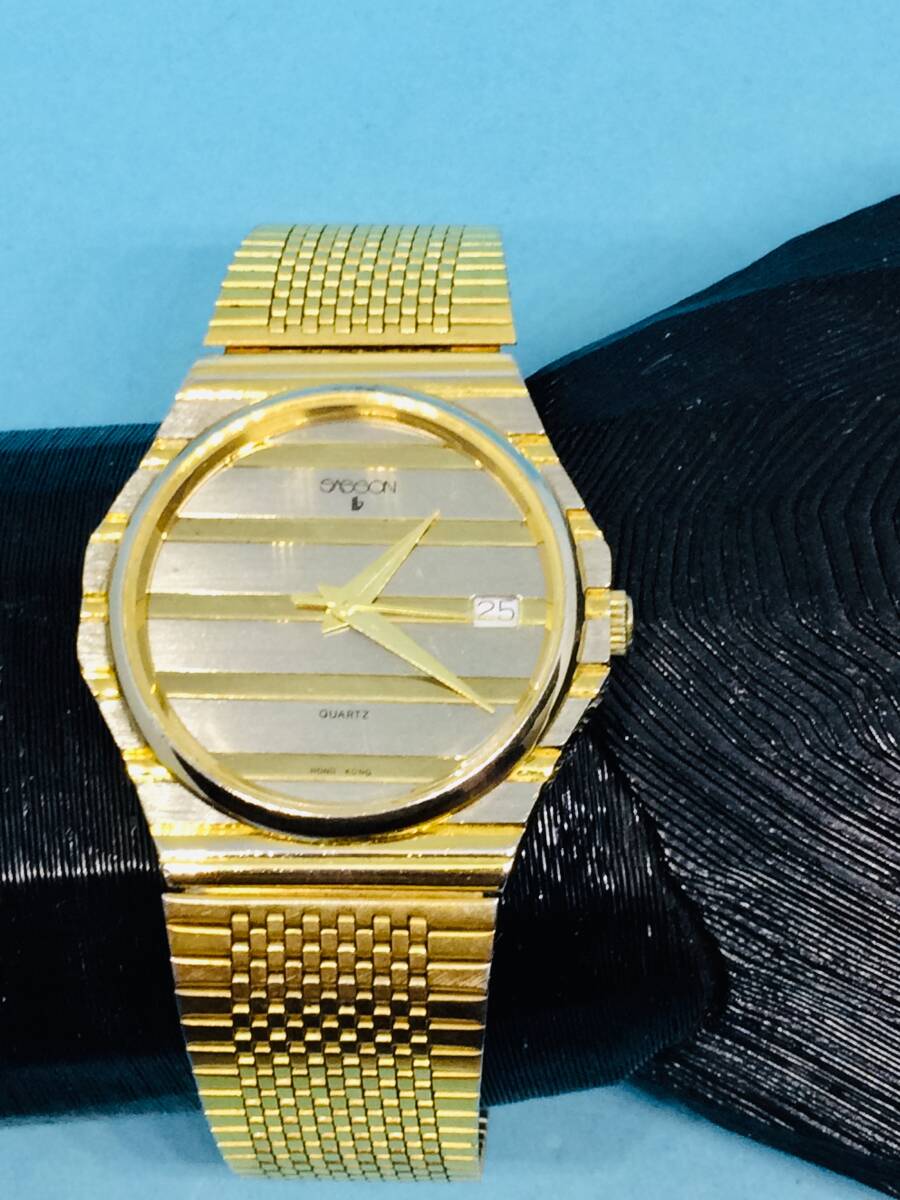 (D44)USA(*'▽')SASSON・サッソーン・ディト（電池交換済み）ゴールド・メンズ腕時計USED（送料全国一律185円）素敵な時計です。_気品あふれる素敵な時計です。