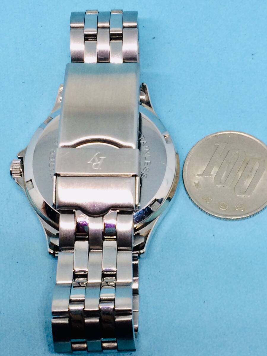 (D48)ブラックフェイス(*'▽')MARUMAN・RAYARD・ディト（電池交換済み）シルバー・メンズ腕時計USED（送料全国一律185円）素敵な時計です。_画像10