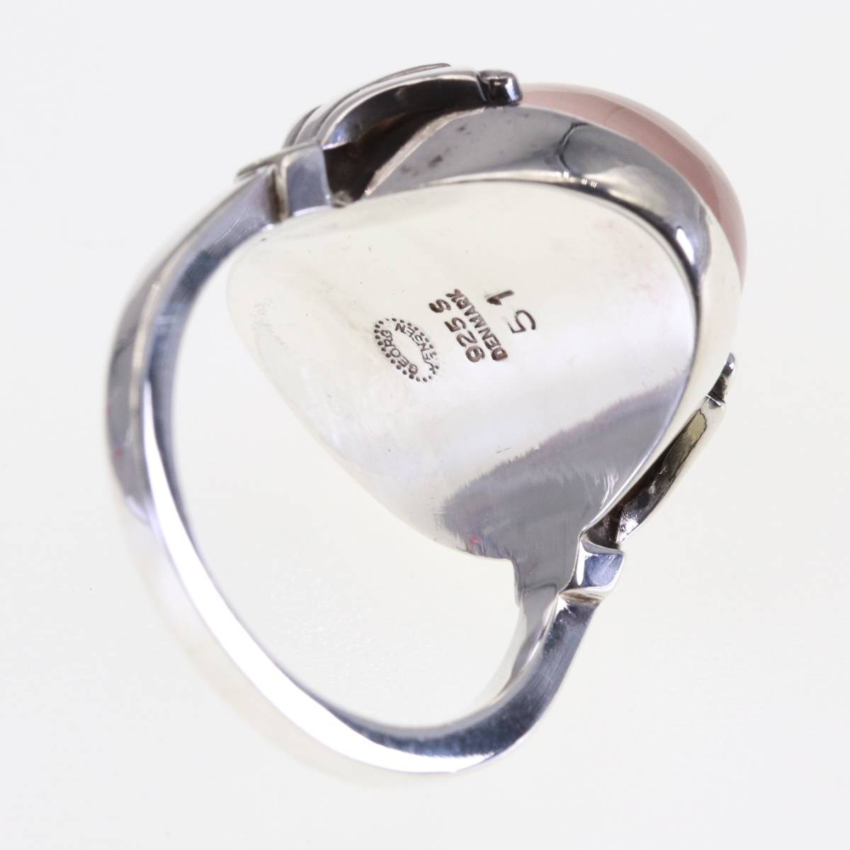  George Jensen 51 кольцо rose кварц кольцо натуральный камень розовый Georg Jensen DENMARK