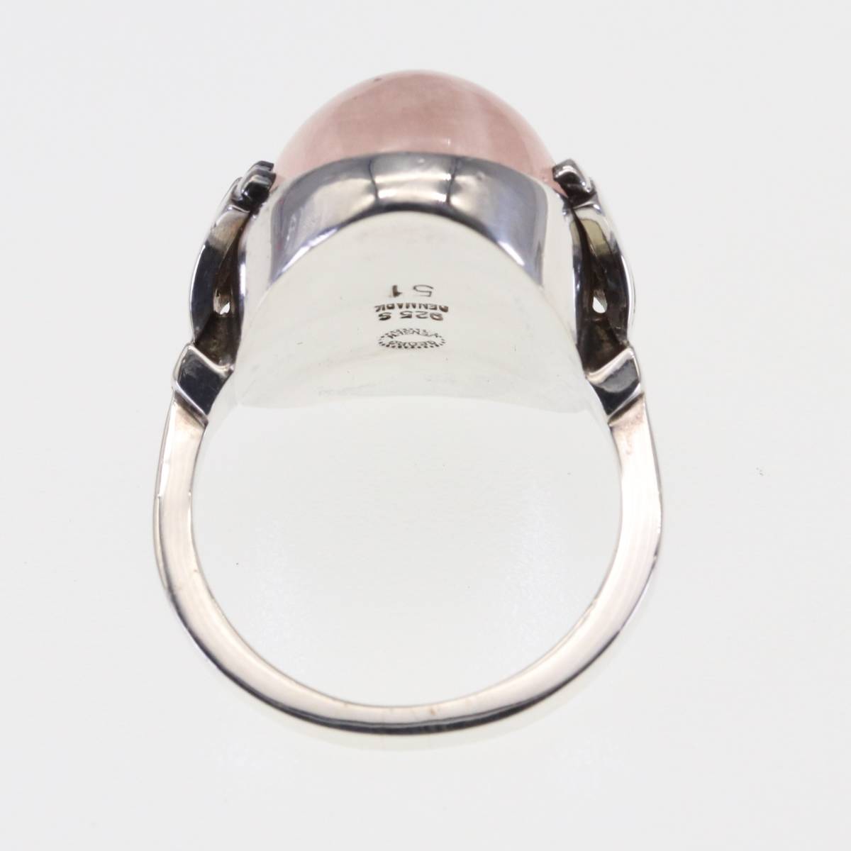  George Jensen 51 кольцо rose кварц кольцо натуральный камень розовый Georg Jensen DENMARK