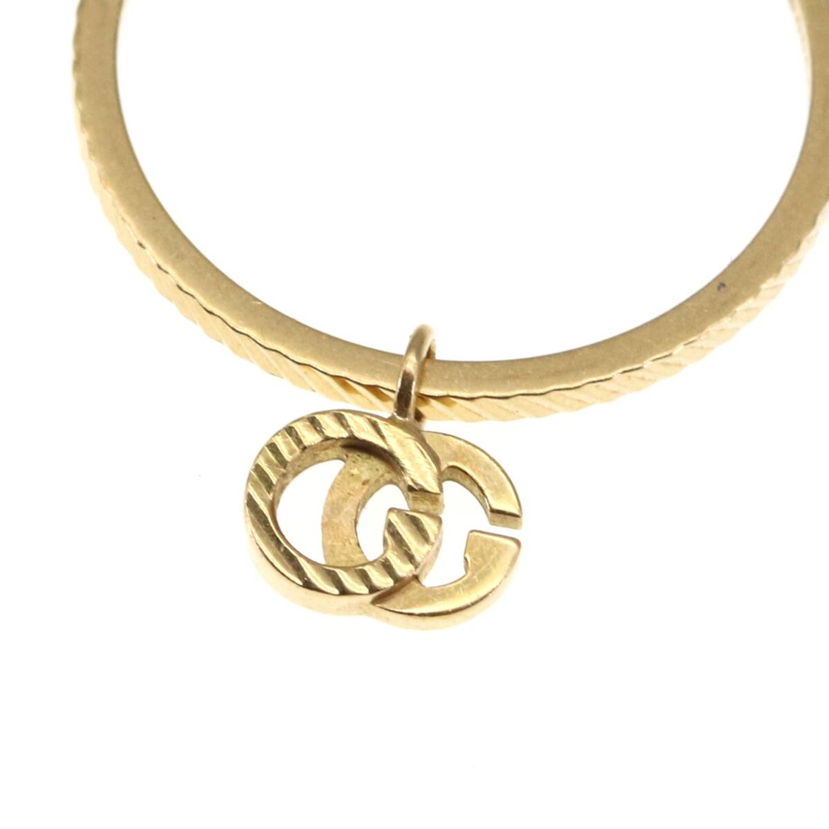  Gucci ring K18(750) double G running stripe Gold charm GUCCI