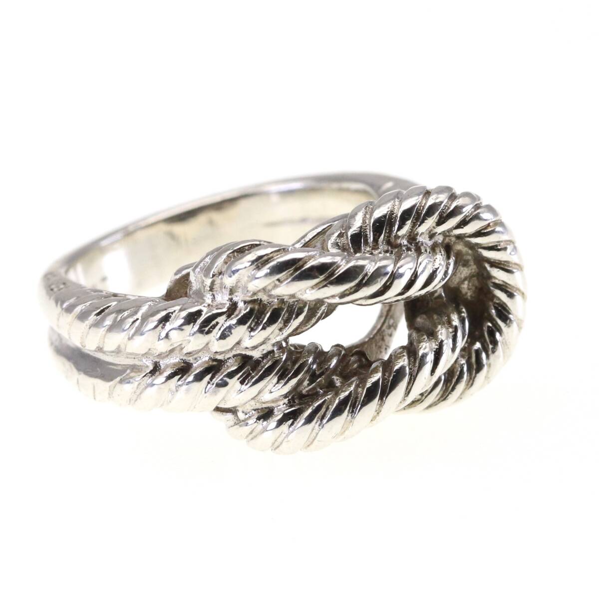  редкий Vintage Hermes кольцо серебряный 925 кручение трос узел HERMESo-tienn