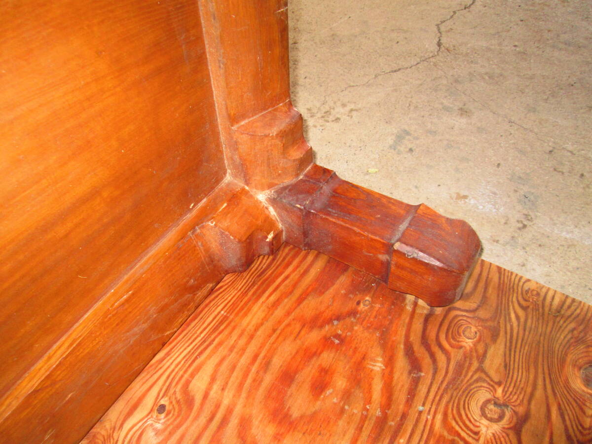 ■木製無垢 １枚板弌品物 長テーブル（183ｃｍ×82cm） ■昭和初期　アンティーク　【引き取り限定】_画像5