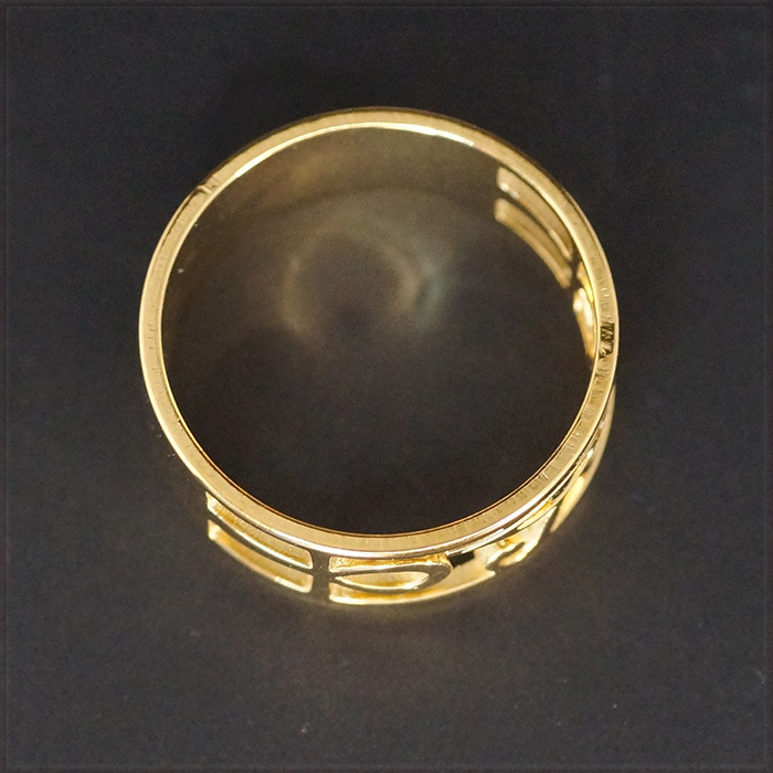 [RING] 18K Gold Plated 古代 エジプト ホルスの目 ラーの目 アンク 十字架 クロス デザイン 8mm ワイド フラット ゴールド リング 15号_画像6