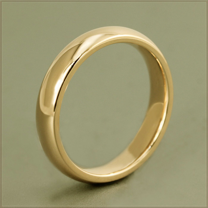 [RING] 18K Yellow Gold Filled ハイクオリティ 肉厚 4mm スムース 甲丸 イエロー ゴールド リング 22号 (3.1g) 【送料無料】の画像1