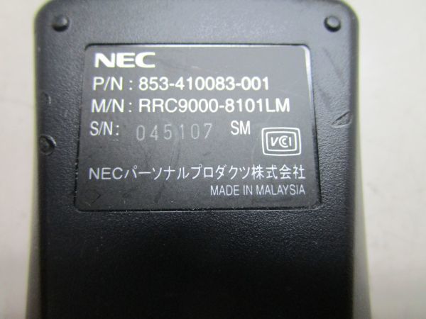 NEC RRC9000-8101LM リモコン 通電/信号送信のみ確認済　管理番号E-2019_画像3