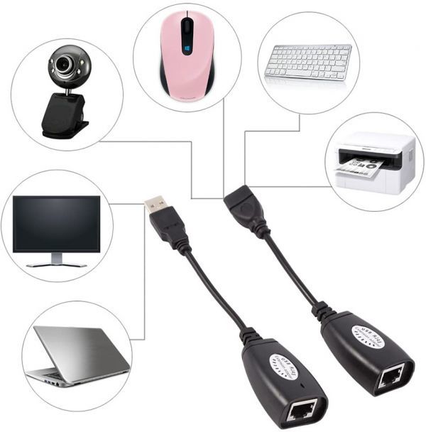 即納 USB 2.0からRJ45 延長 USB延長アダプタ エクステンダー 40M延長可能 ネットワークアダプタケーブル MacBook対応 USBを RJ45で延長_画像5
