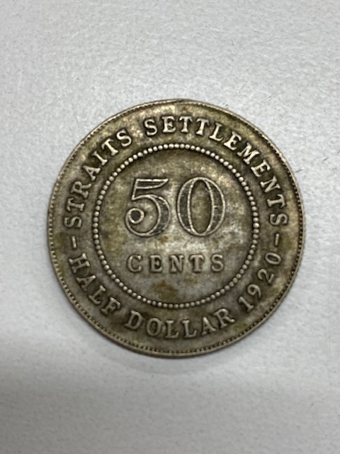 ★アンティーク コイン 1920年 海峡植民地 エドワード7世 50セント♪♪_画像2