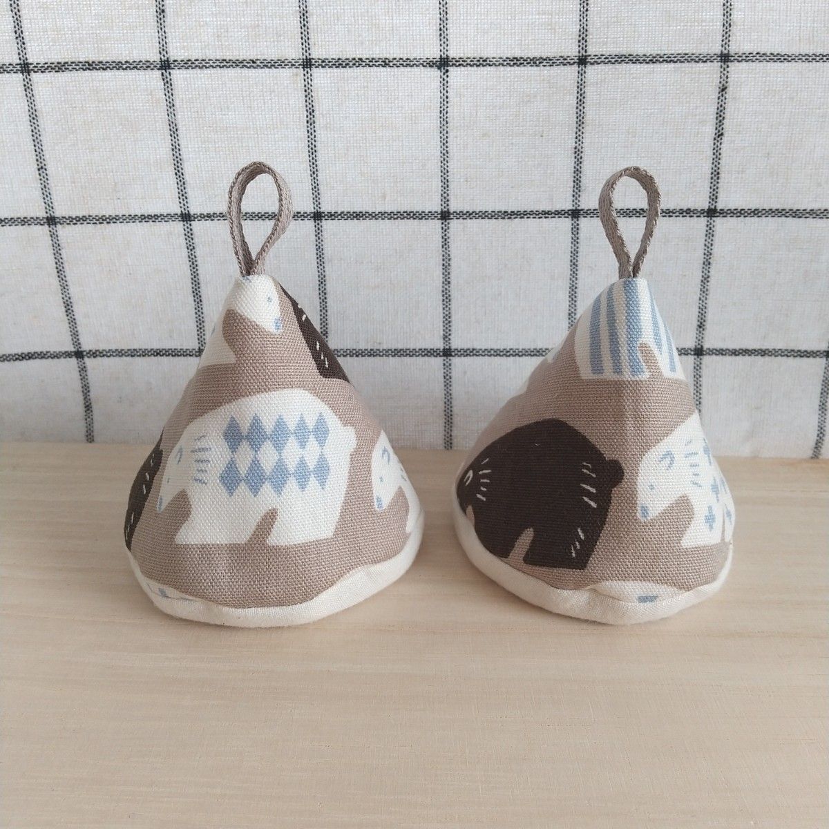 三角鍋つかみ【北欧ベアー柄】ミトン くま しろくま ハンドメイド
