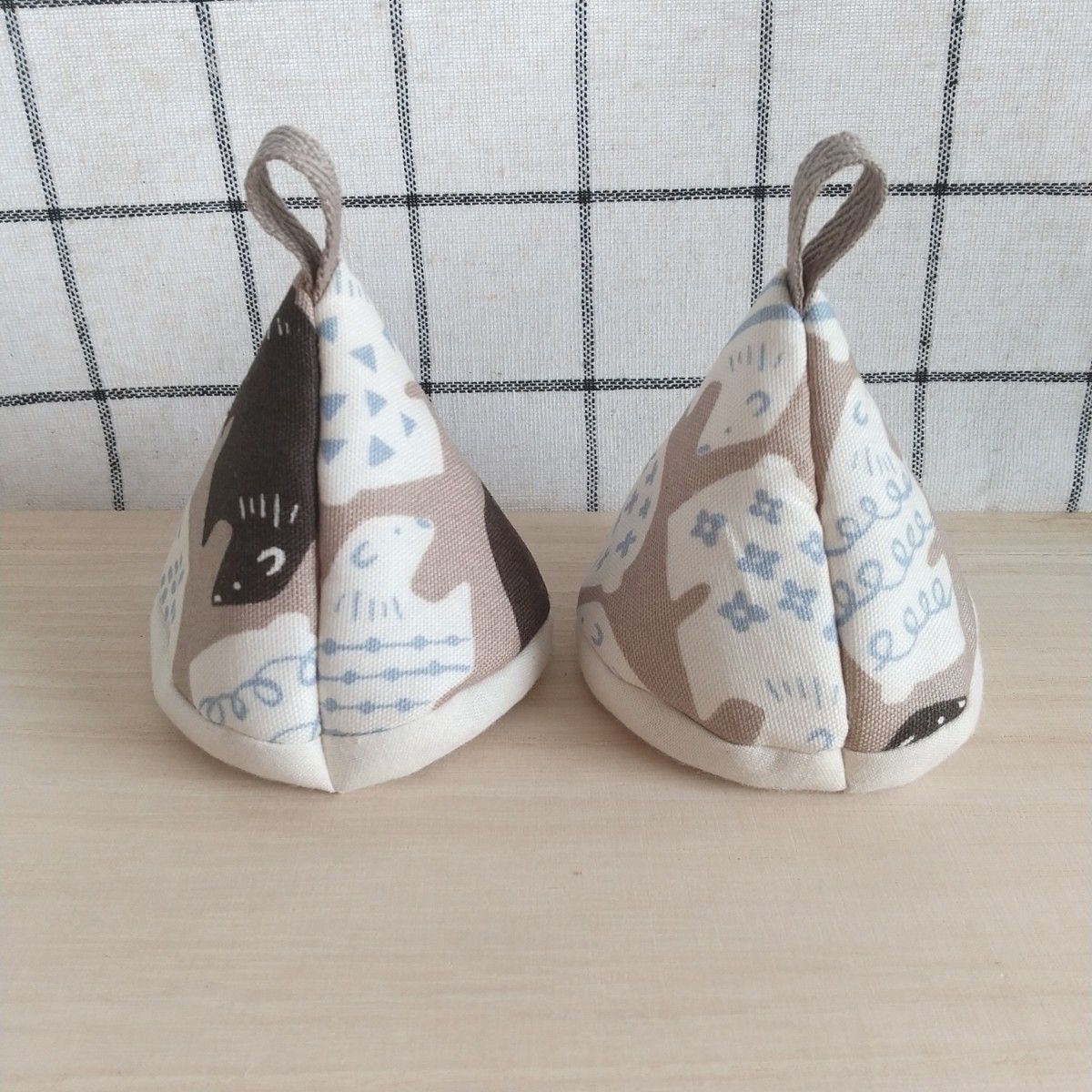 三角鍋つかみ【北欧ベアー柄】ミトン くま しろくま ハンドメイド