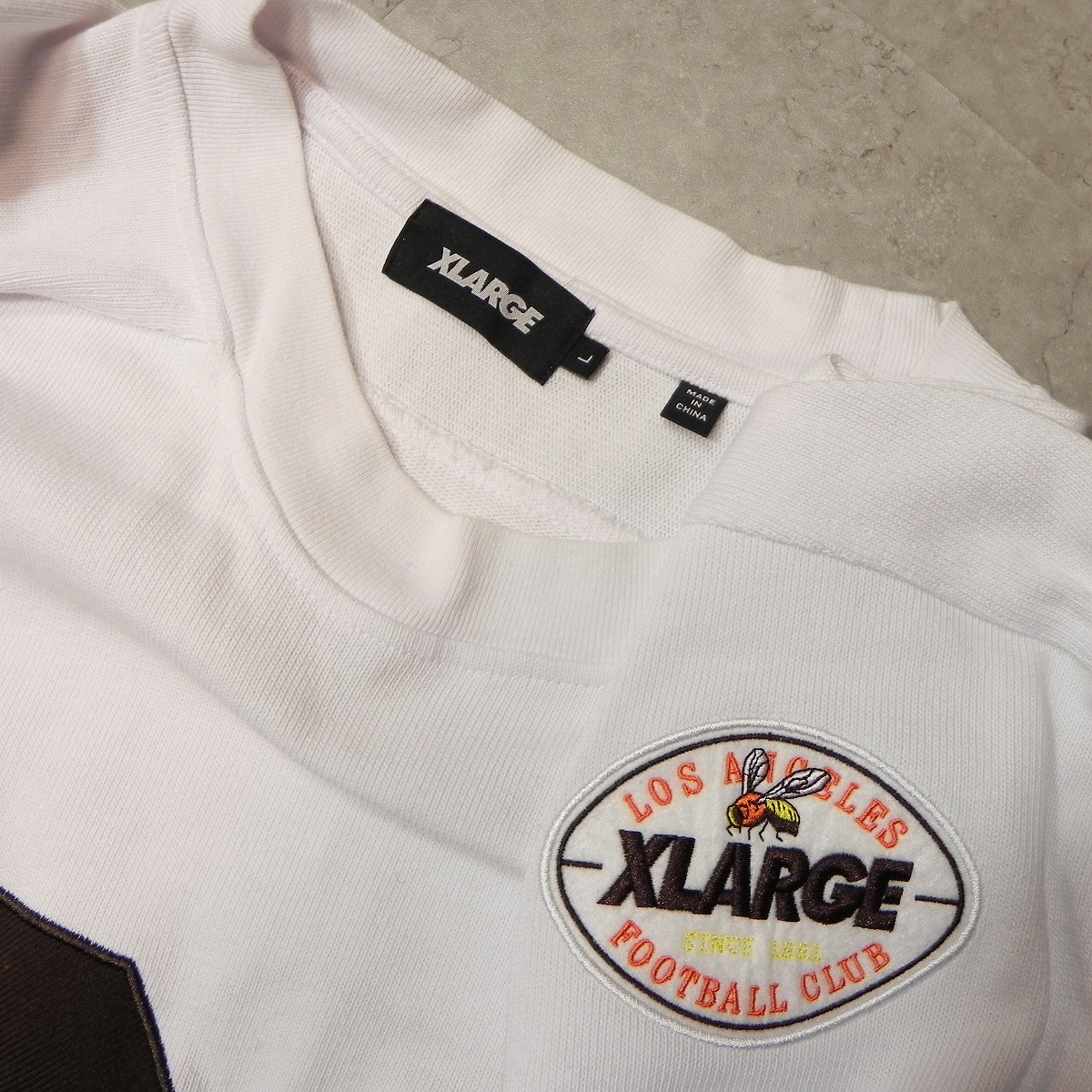 XLARGE エクストララージ ヘビーコットン フットボールT ナンバリング Tシャツ L 白 ホワイト 古着 メンズ ★h_画像4