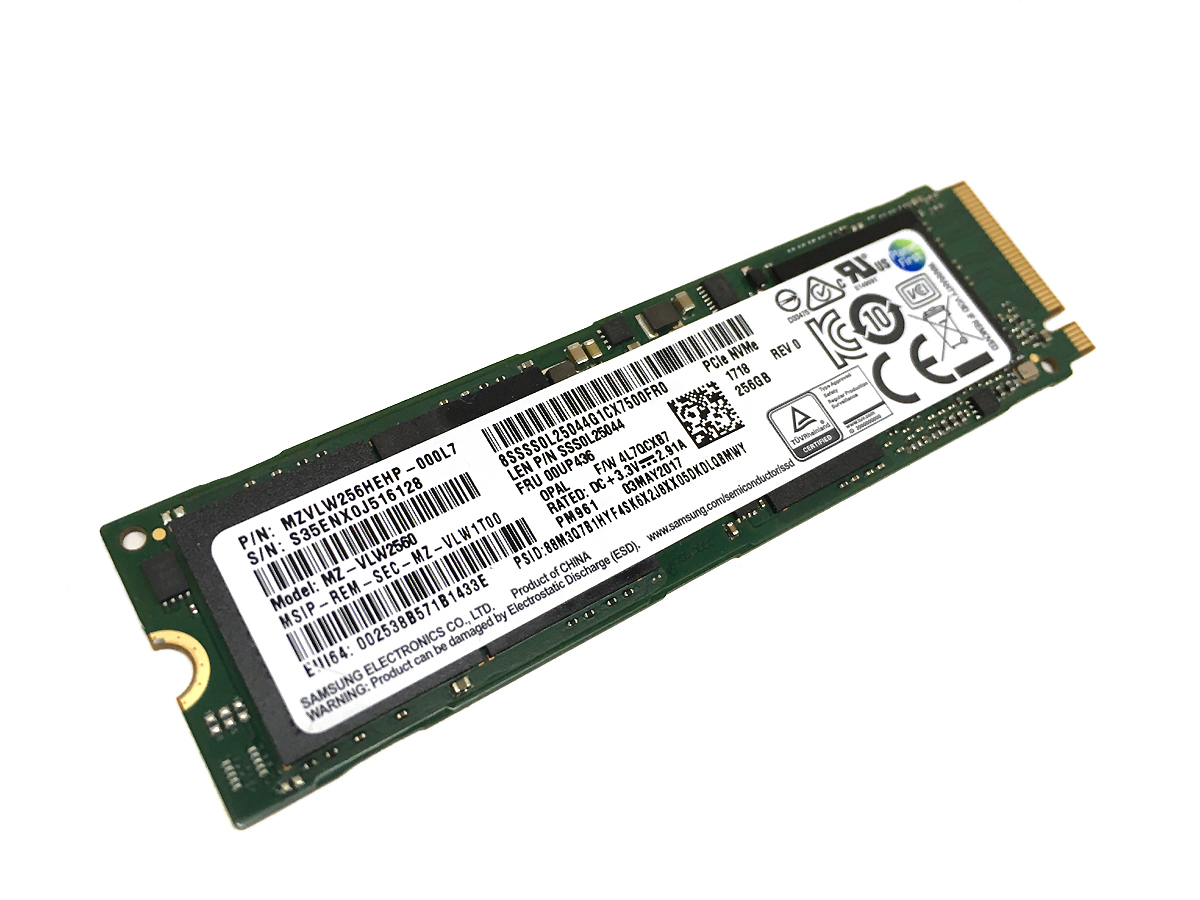 62■SAMSUNG MZ-VLW2560/256GB/M.2 2280 NVMe SSD/M-KEY/LENOVO純正品/1700時間_画像1