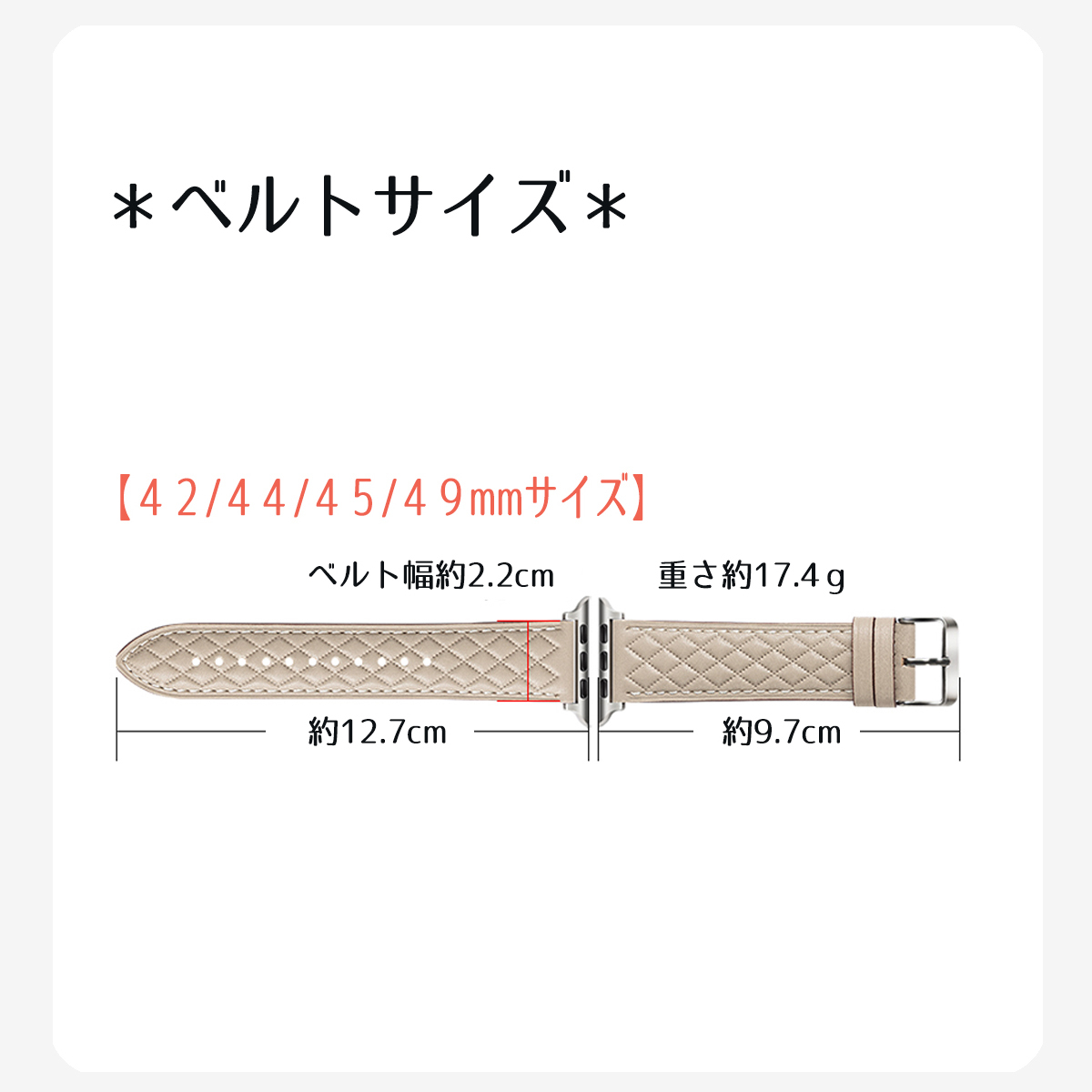 【AFP】アップルウォッチ バンド ベルト レザー 革 柄 42mm/44mm/45mm/49mm ブラウン　交換ベルト apple watch apwatchband7-42br_画像7