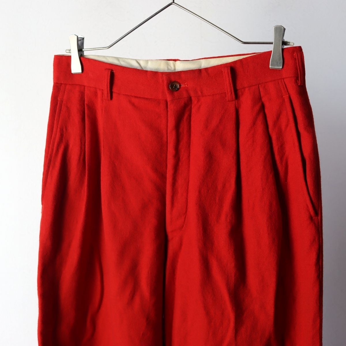 90s AD1993 コムデギャルソン オム COMME des GARCONS HOME 赤 レッド ウール パンツ size S / 古着 ヴィンテージ _画像1