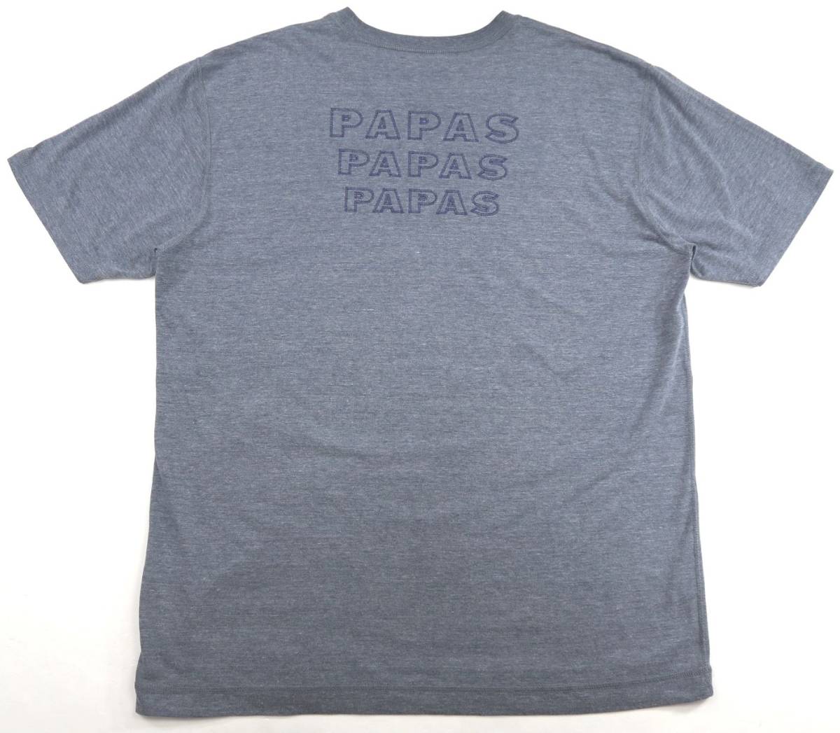 Papas パパス　背中刺繍入り クルーネック半袖ドライTシャツ/50/Lサイズ_画像1