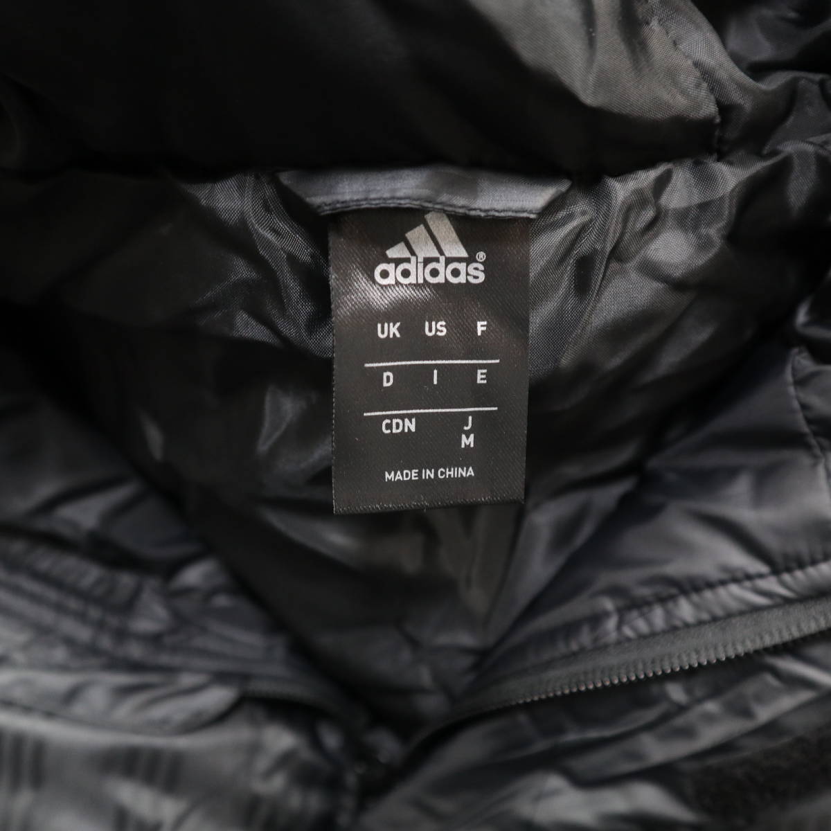 美品★adidas アディダス　シャドーストライプ ロングダウンコート/ベンチコート/ブラック/Mサイズ_画像8