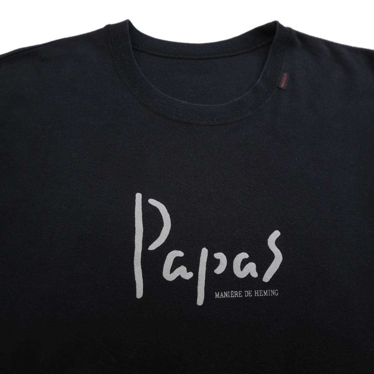 Papas パパス　クルーネック半袖Tシャツ/ブラック/Sサイズ_画像4