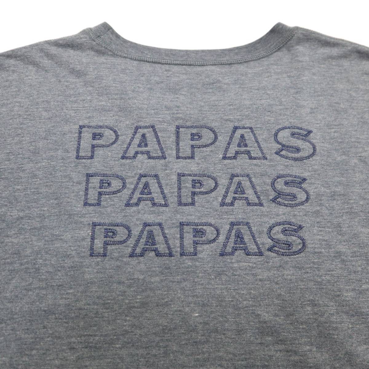Papas パパス　背中刺繍入り クルーネック半袖ドライTシャツ/50/Lサイズ_画像5