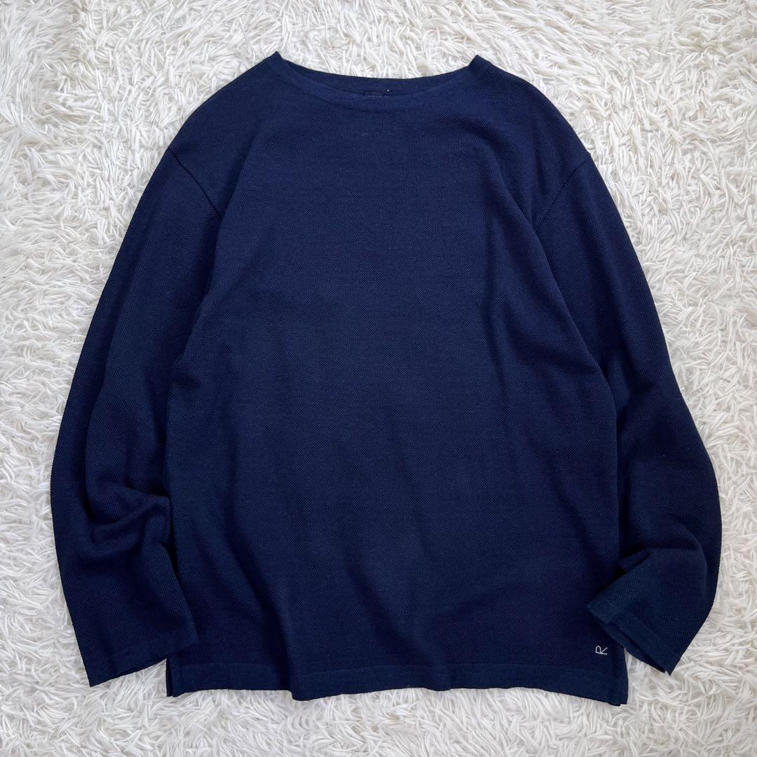 店舗良い 【美品・現行】45R セーター インディゴ 藍染め ロゴ刺繍