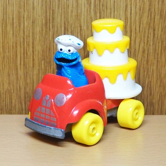 セサミストリート　フィギュア　クッキーモンスター　トラック　ミニカー　ケーキ　プレイスクール　1982　ジムヘンソン　マペッツ_画像1